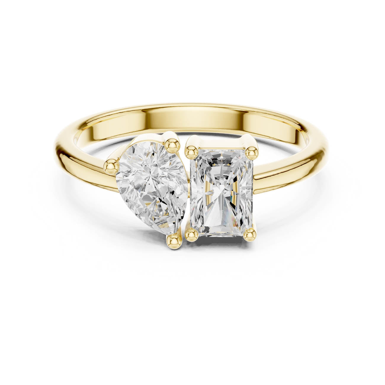 1.14 Ct. Pear and Radiant-Cut Two-Stone Duo Ring (DDLR-526) 5