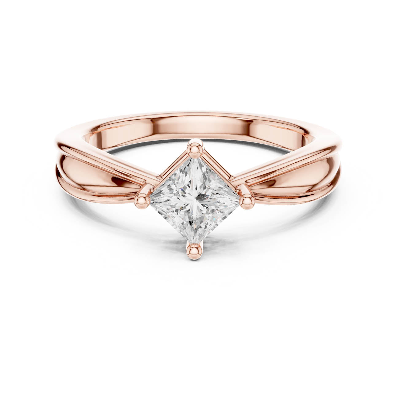 .64 Ct. Princess Cut Diamond Ring with Split Shank (DDLR-527) 7
