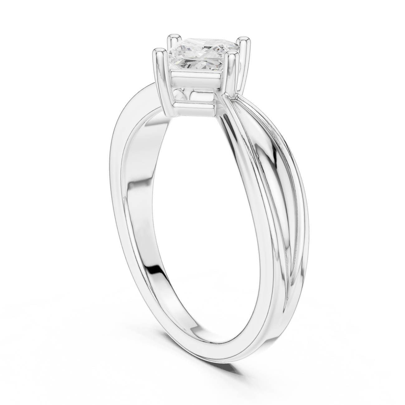 .64 Ct. Princess Cut Diamond Ring with Split Shank (DDLR-527) 9