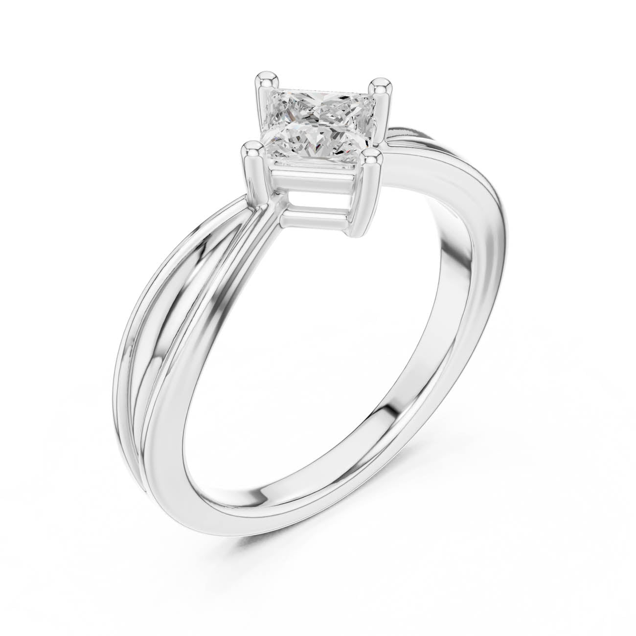 .64 Ct. Princess Cut Diamond Ring with Split Shank (DDLR-527) 8