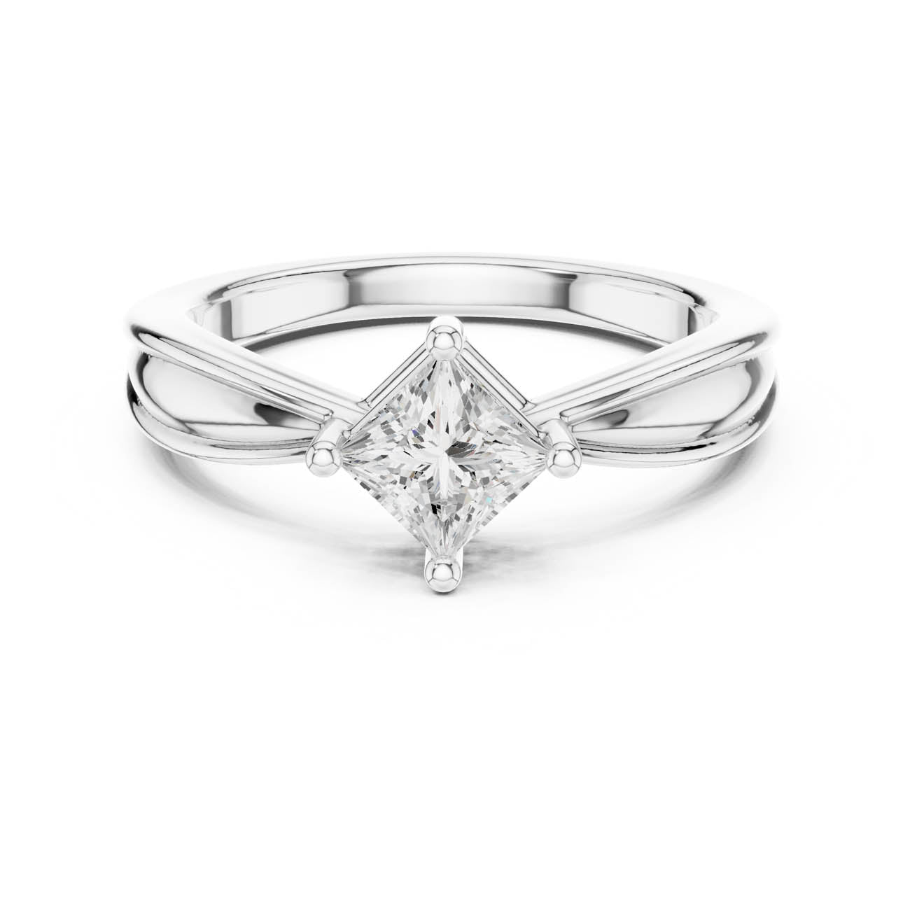.64 Ct. Princess Cut Diamond Ring with Split Shank (DDLR-527)