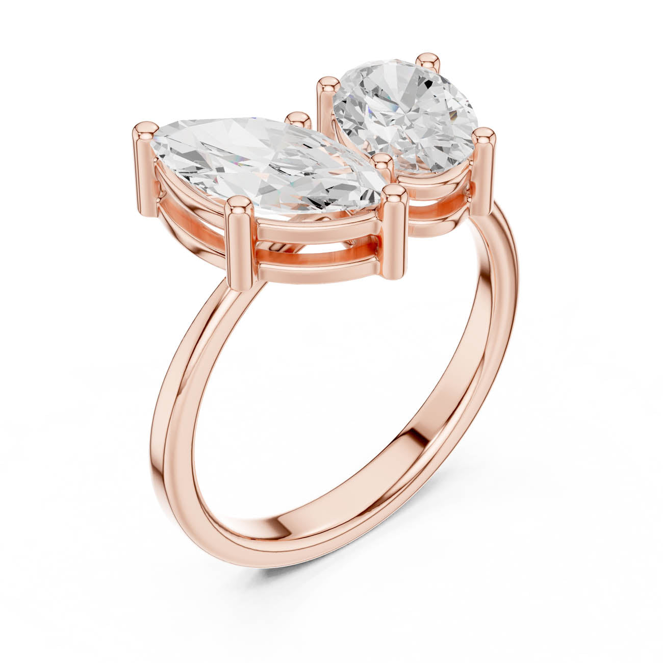 2.03 Ct. Marquise and Oval-Cut Two-Stone Duo Ring (DDLR-532) 6