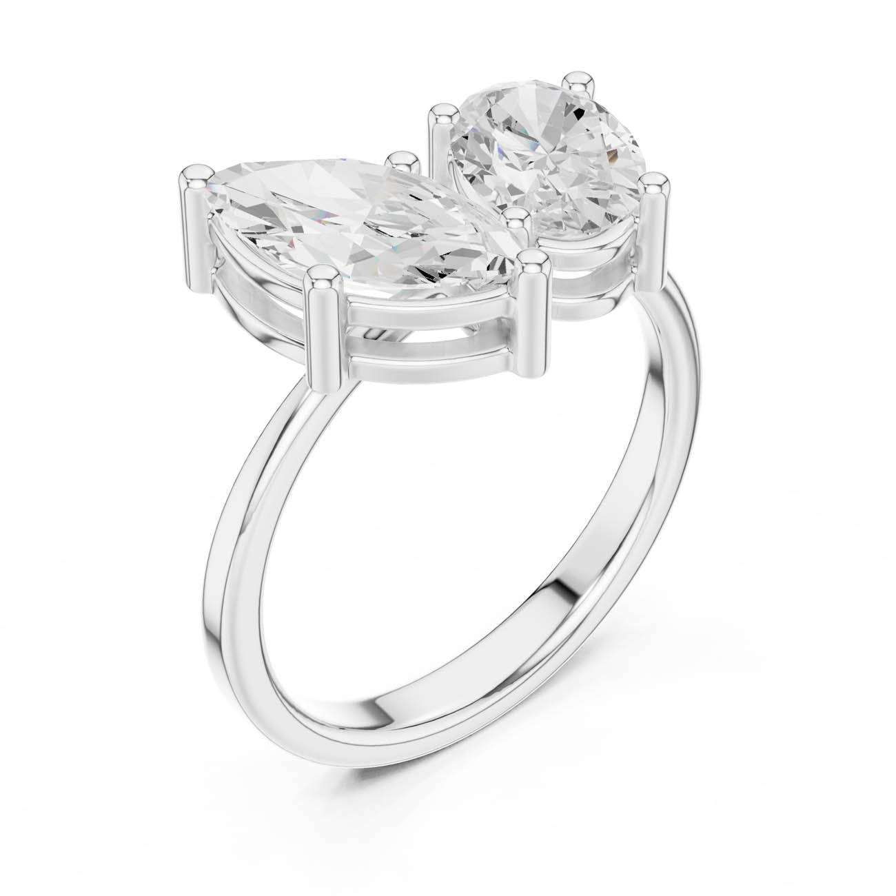 2.03 Ct. Marquise and Oval-Cut Two-Stone Duo Ring (DDLR-532) 8