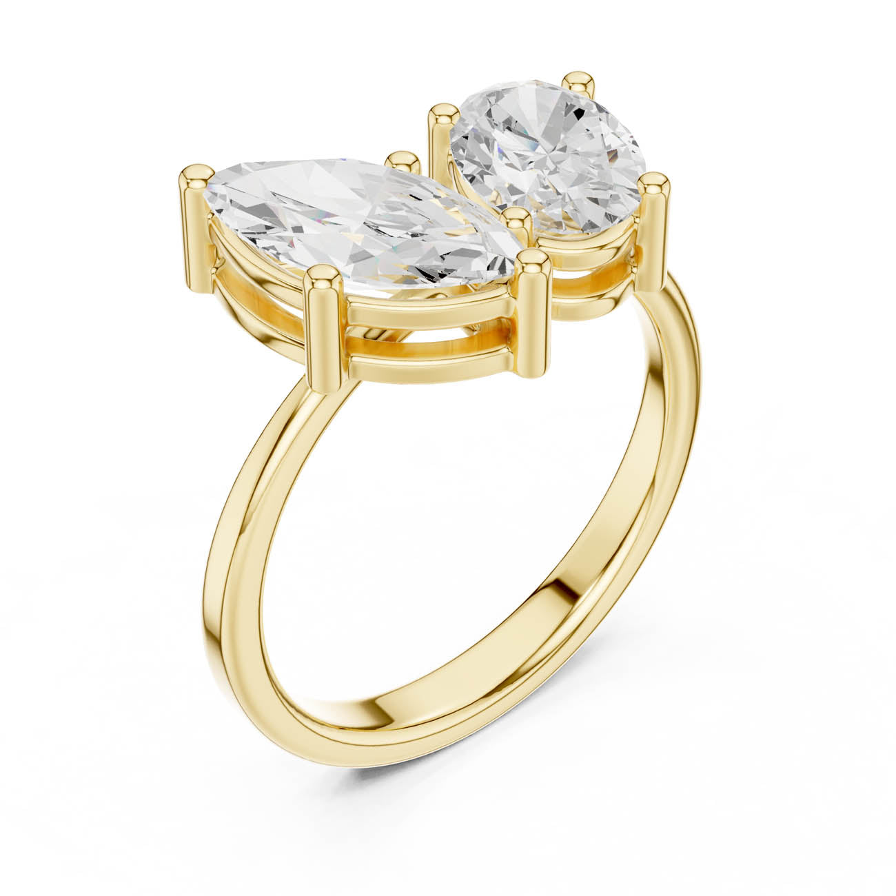 2.03 Ct. Marquise and Oval-Cut Two-Stone Duo Ring (DDLR-532)