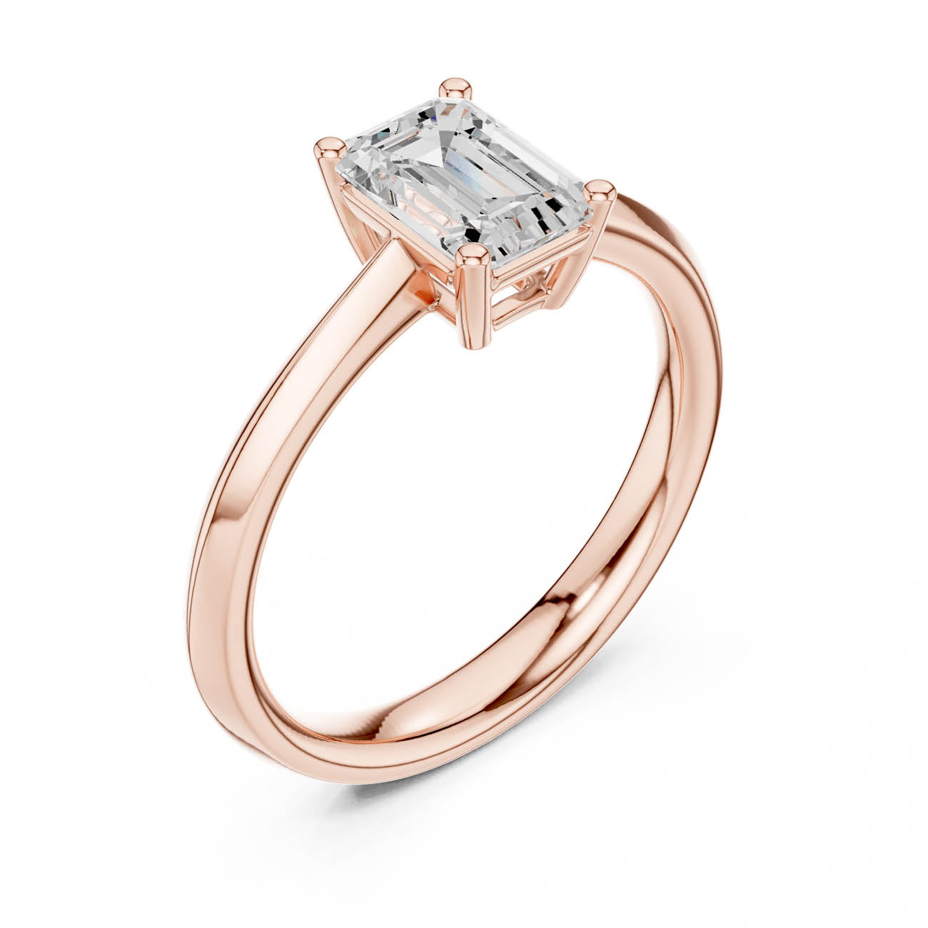 1.02 Ct. Emerald-Cut Diamond Solitaire Ring (DDLR-537) 6