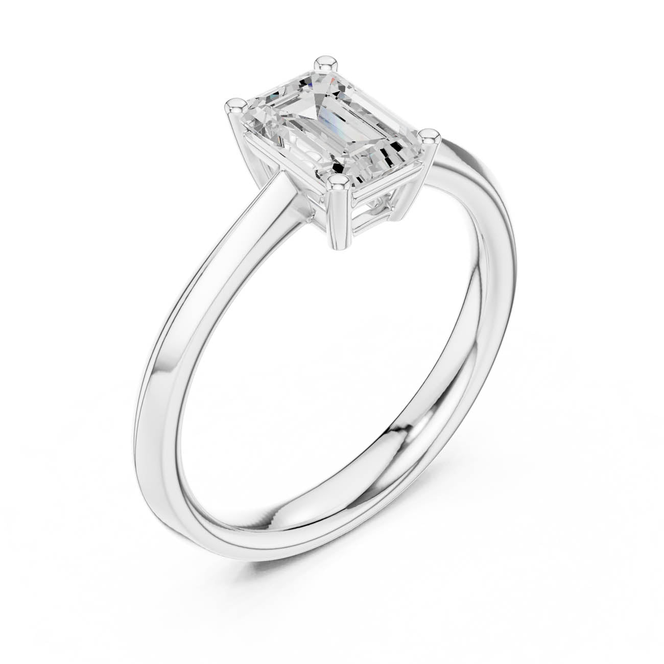 1.02 Ct. Emerald-Cut Diamond Solitaire Ring (DDLR-537) 11