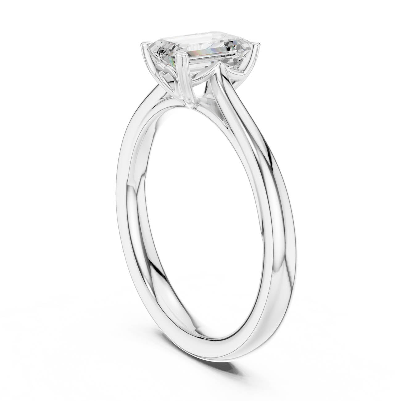 .97 Ct. Emerald Cut Diamond Solitaire Ring (DDLR-539) 10