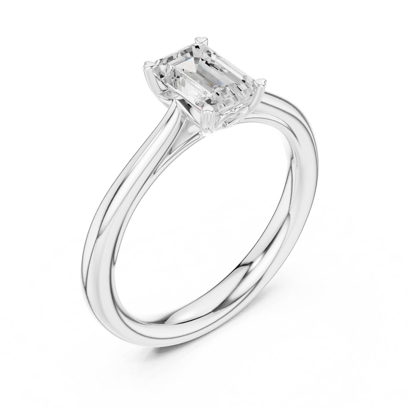 .97 Ct. Emerald Cut Diamond Solitaire Ring (DDLR-539) 8