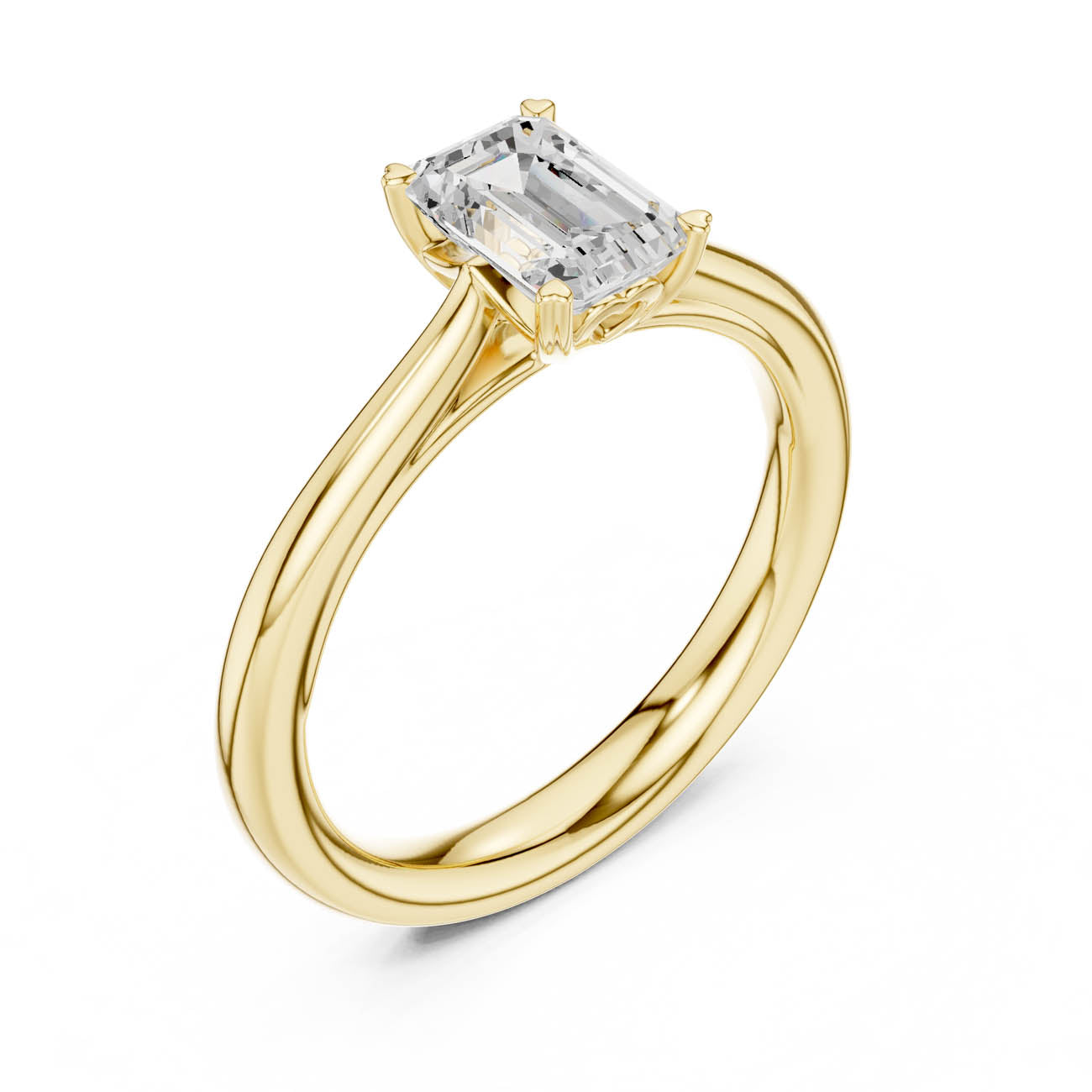 .97 Ct. Emerald Cut Diamond Solitaire Ring (DDLR-539)