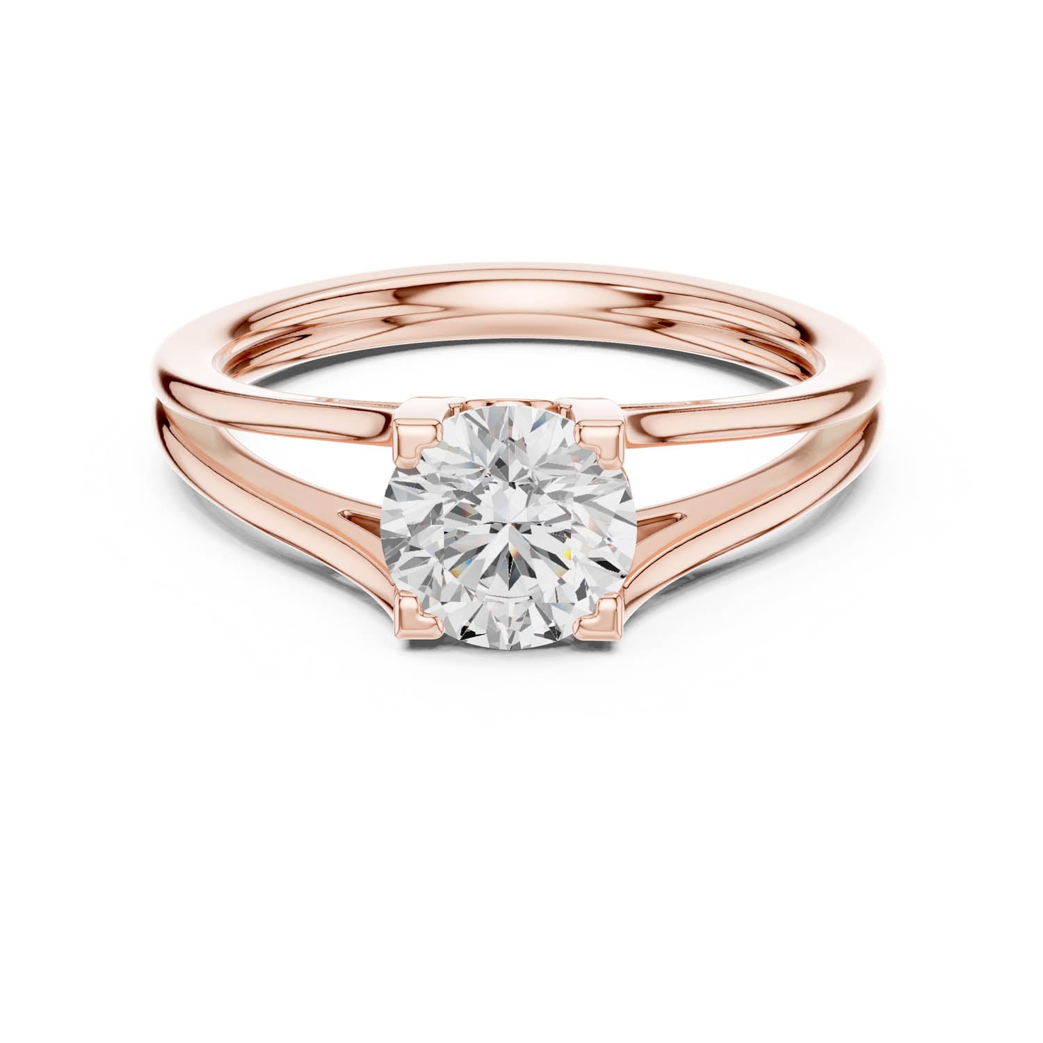 1.00 Ct. Round Diamond Solitaire Ring with Split Shank Setting (DDLR-543) 11