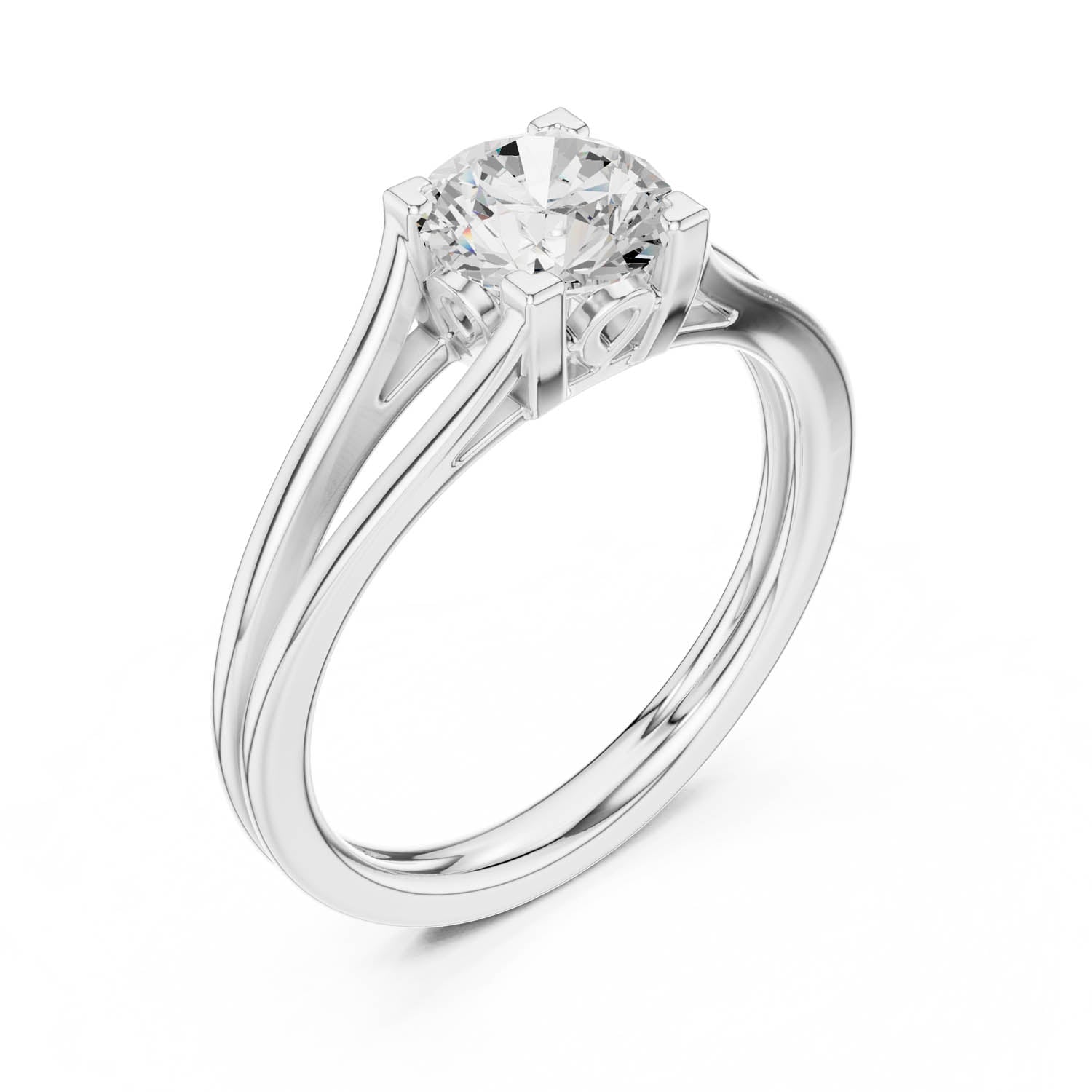 1.00 Ct. Round Diamond Solitaire Ring with Split Shank Setting (DDLR-543) 4