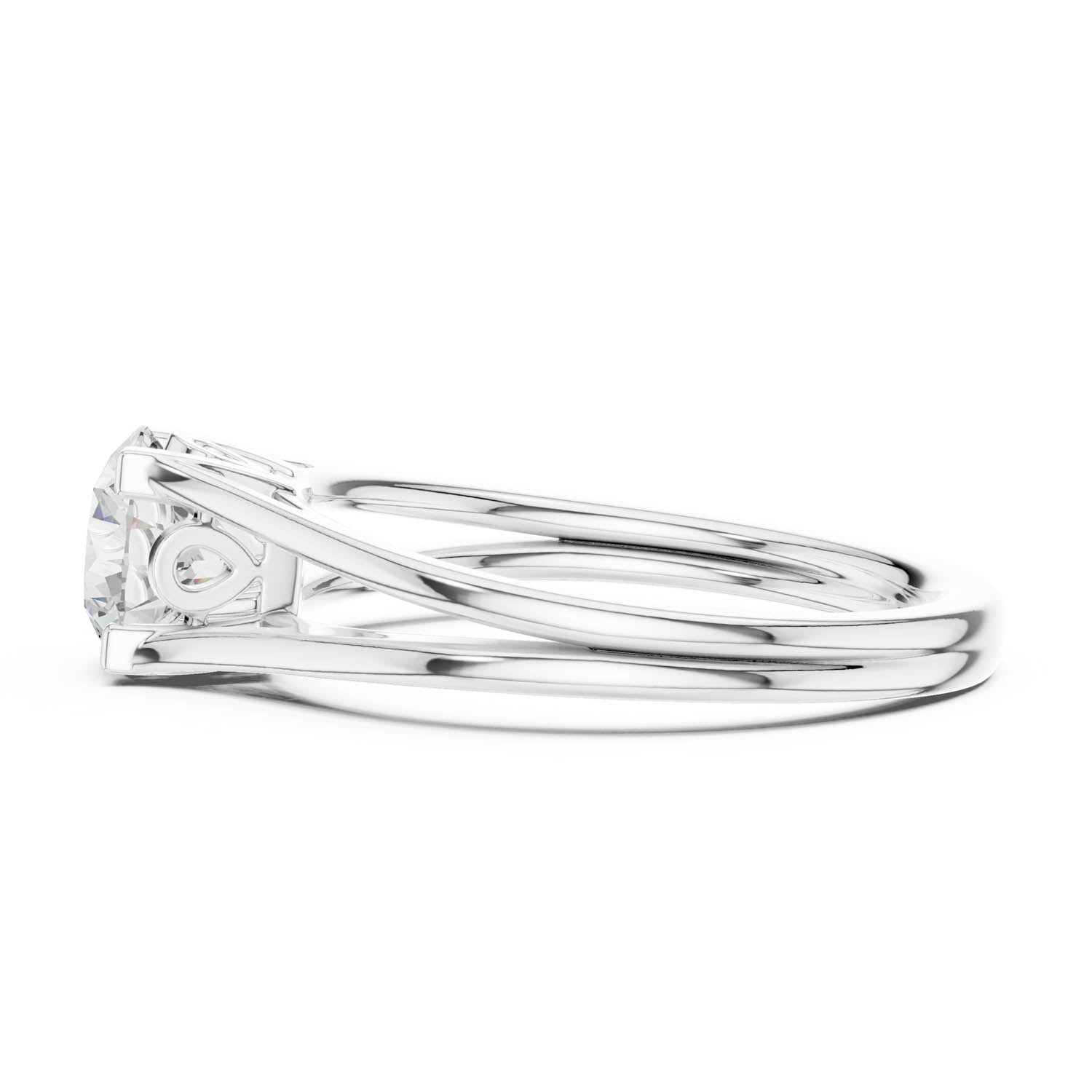1.00 Ct. Round Diamond Solitaire Ring with Split Shank Setting (DDLR-543) 5