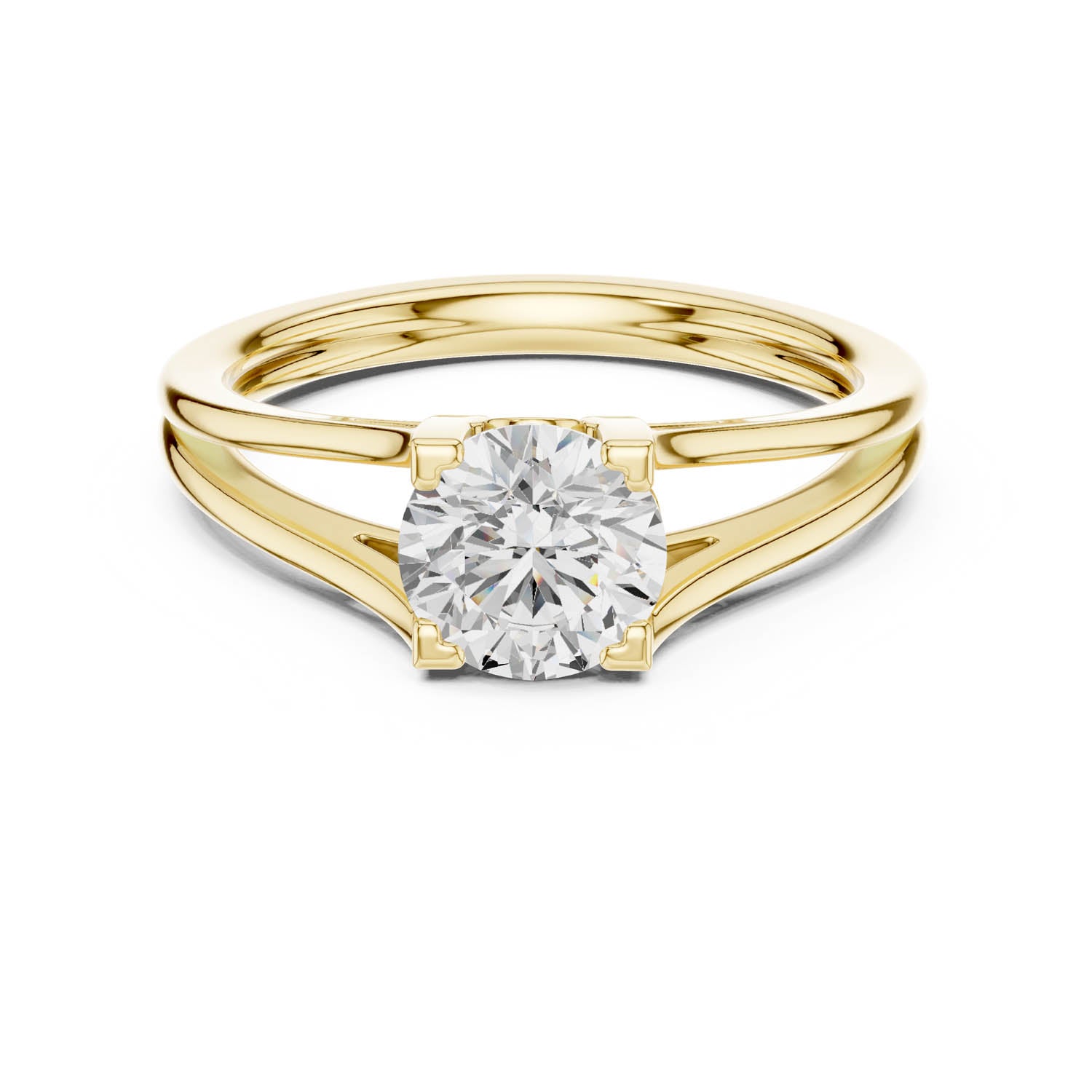 1.00 Ct. Round Diamond Solitaire Ring with Split Shank Setting (DDLR-543) 8