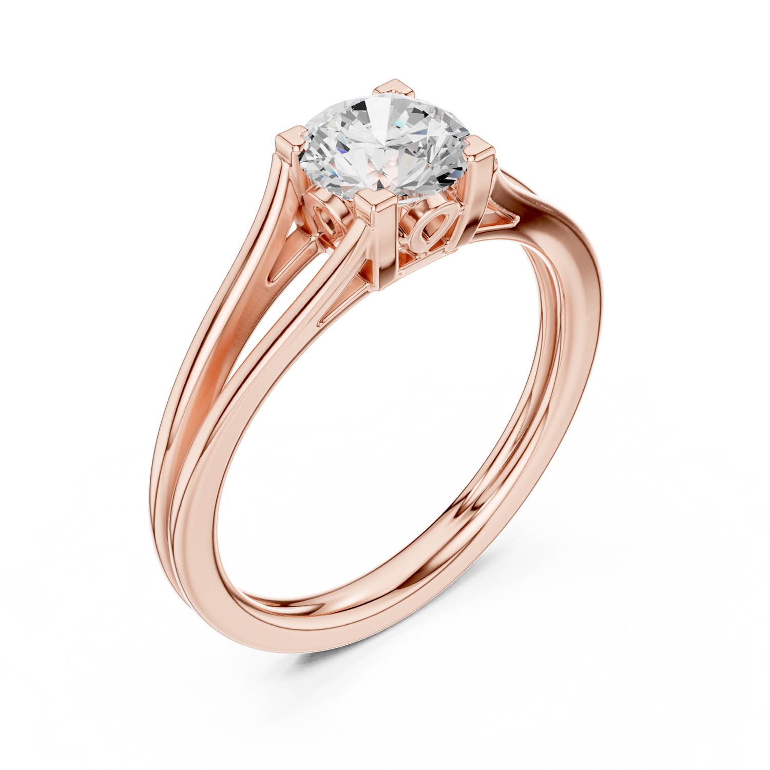 .85 Ct. Classic Round Diamond Solitaire Ring with Split Shank Design (DDLR-544) 10
