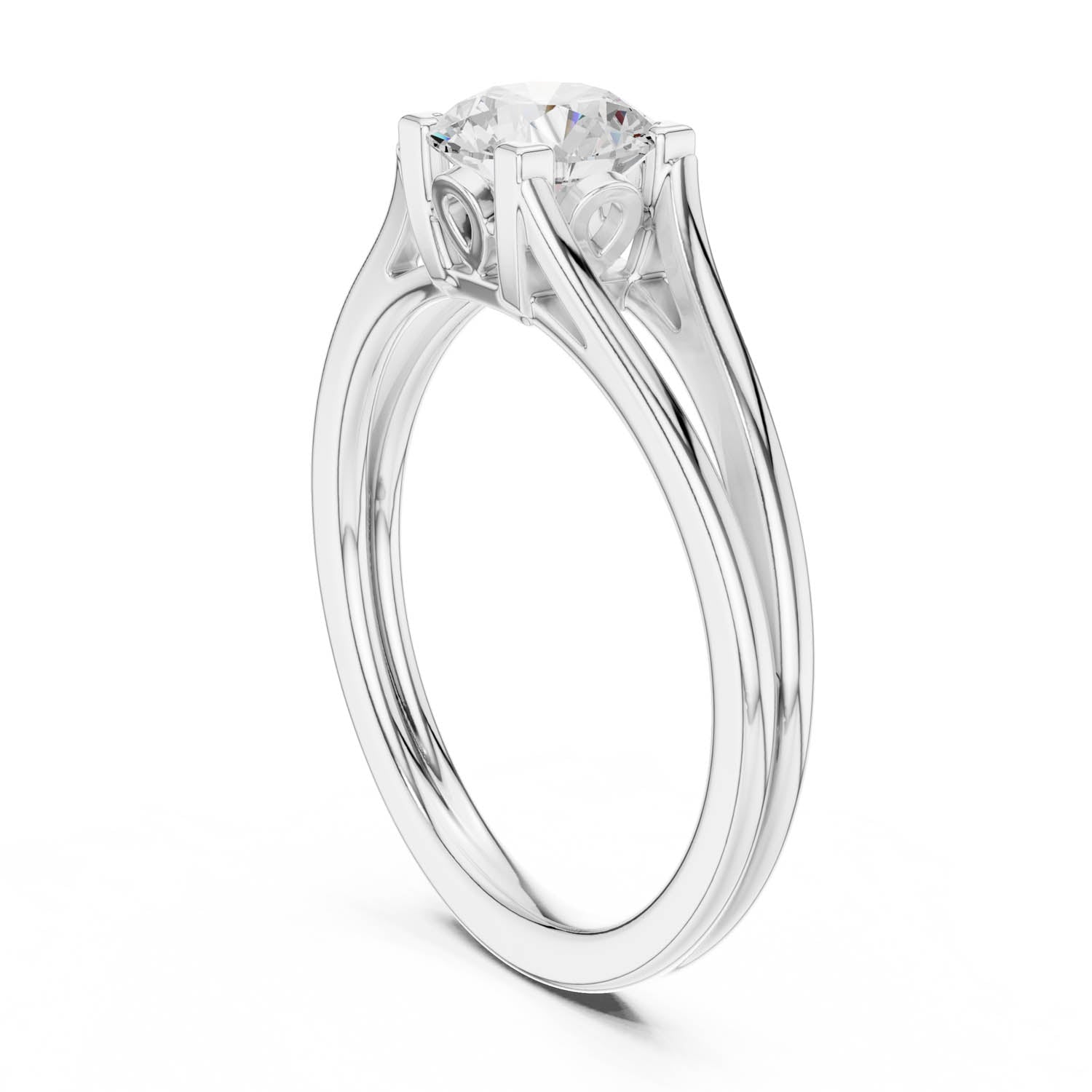 .85 Ct. Classic Round Diamond Solitaire Ring with Split Shank Design (DDLR-544) 12