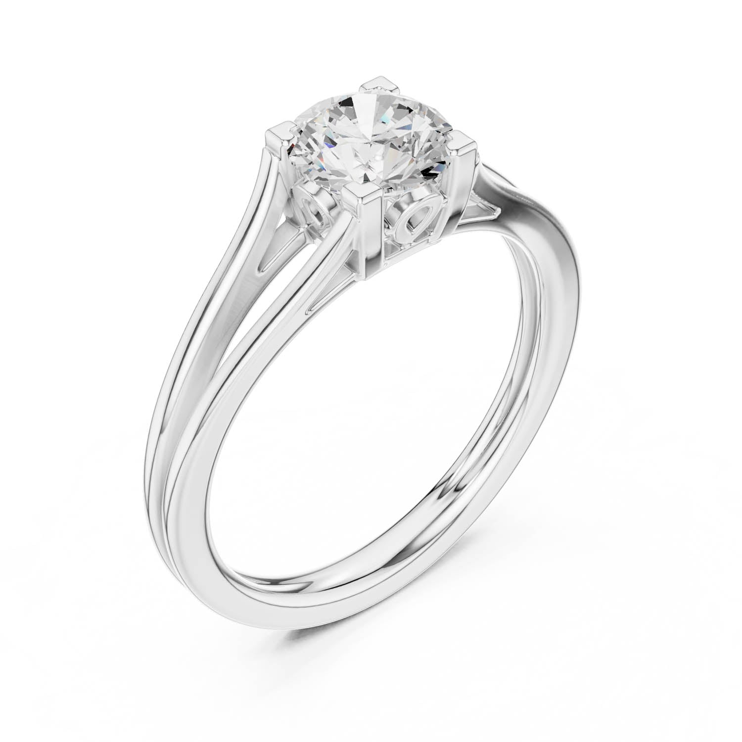 .85 Ct. Classic Round Diamond Solitaire Ring with Split Shank Design (DDLR-544) 4