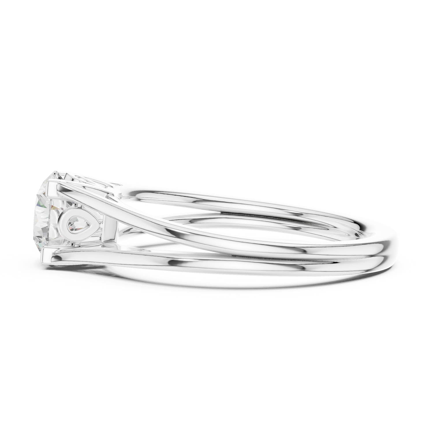 .85 Ct. Classic Round Diamond Solitaire Ring with Split Shank Design (DDLR-544) 5
