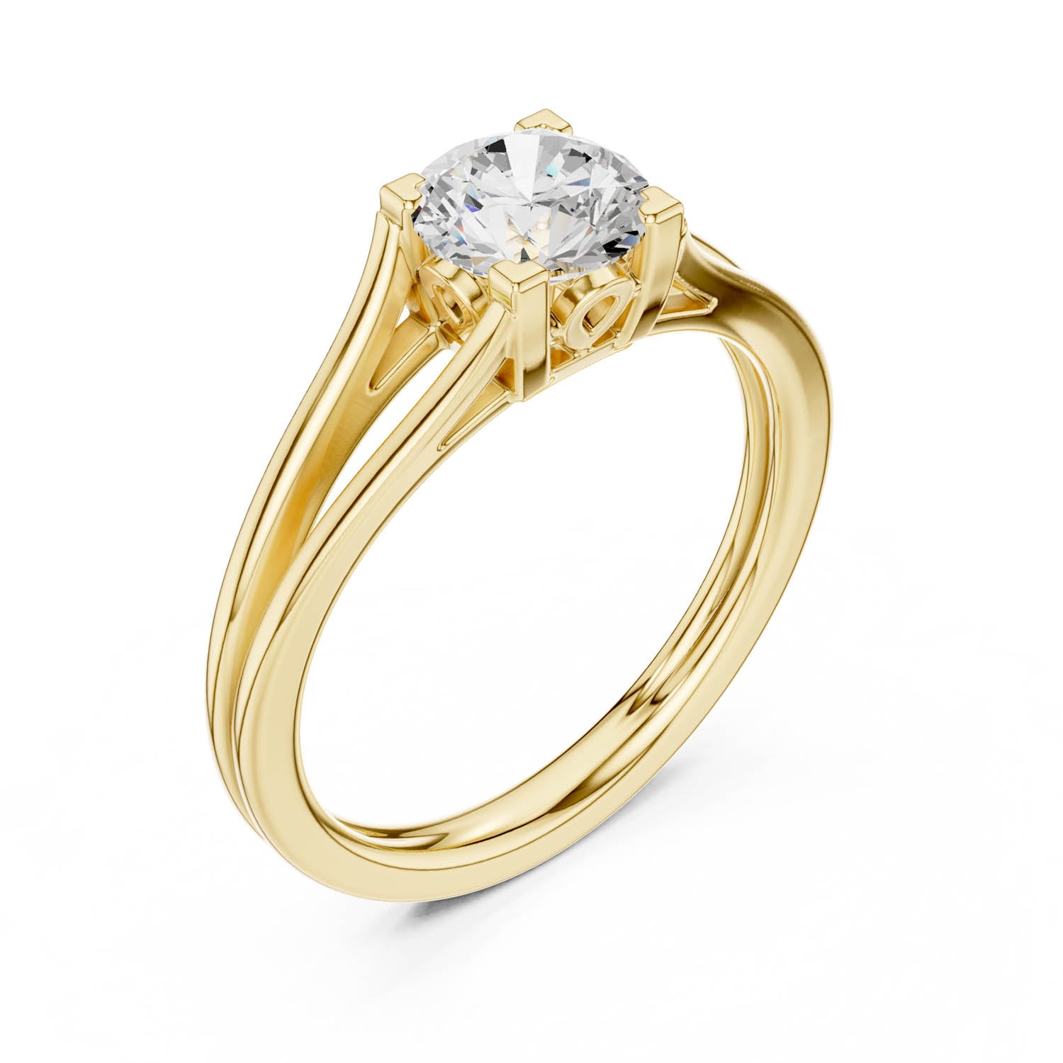 .85 Ct. Classic Round Diamond Solitaire Ring with Split Shank Design (DDLR-544)