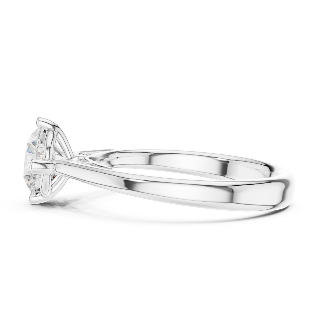 .50 to 1.00 Round Diamond Solitaire with Four Split Claw Prongs and Rounded Band (DDLR-555-556-557) 11