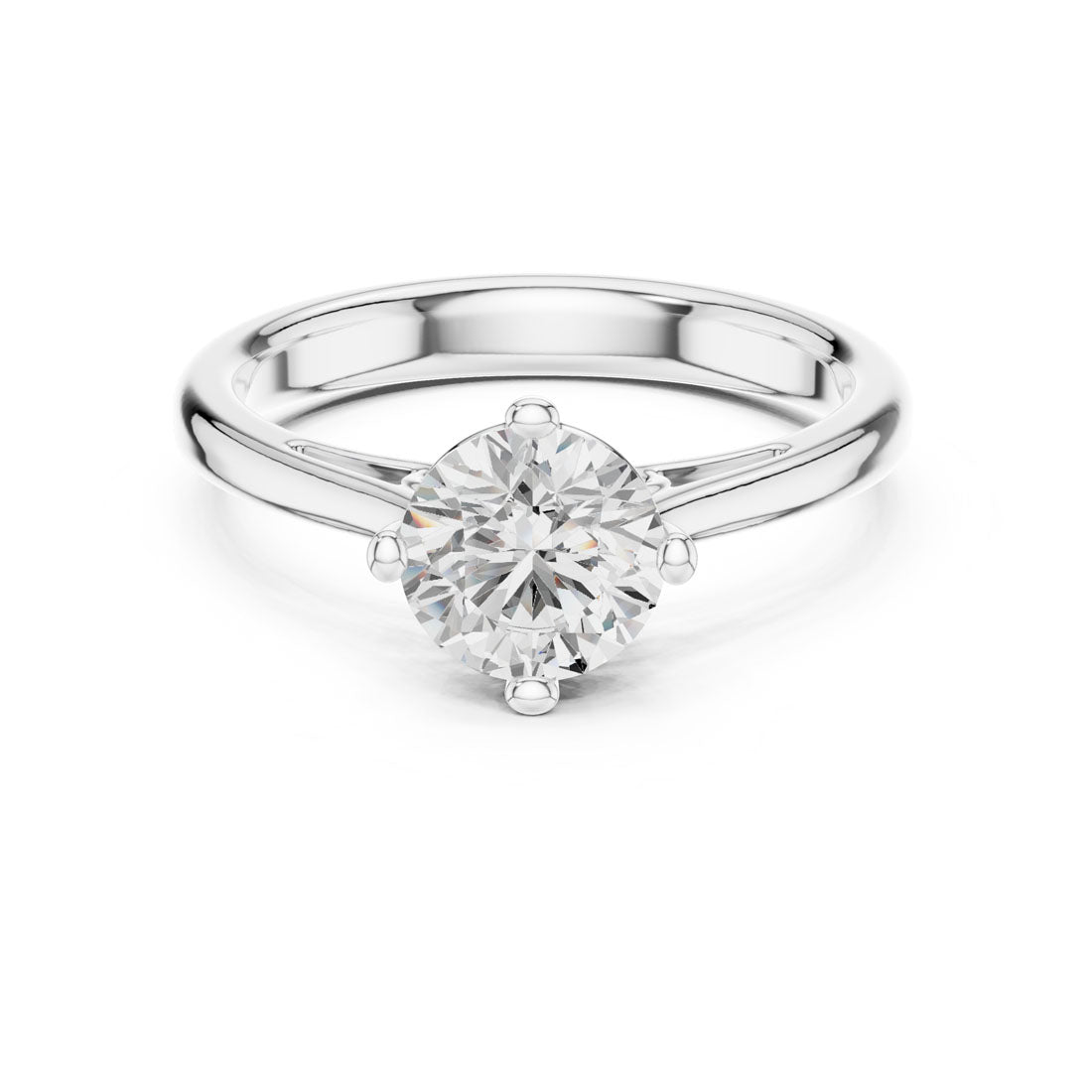 .50 to 1.00 Round Diamond Solitaire with Four Split Claw Prongs and Rounded Band (DDLR-555-556-557) 7