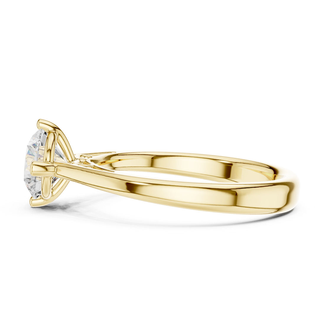 .50 to 1.00 Round Diamond Solitaire with Four Split Claw Prongs and Rounded Band (DDLR-555-556-557) 4