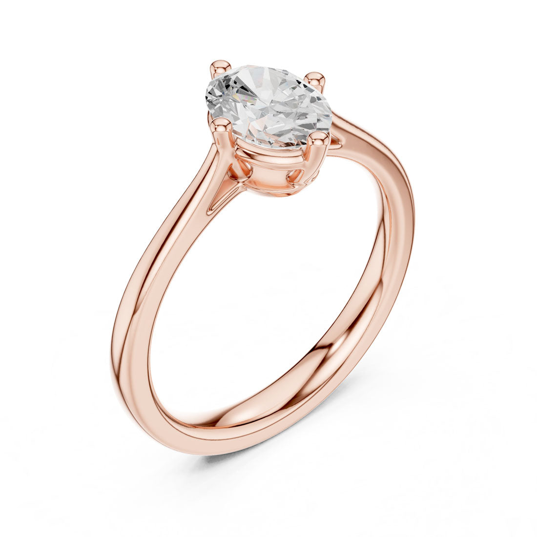 1.10 Ct. Oval Diamond Solitaire with Sculpted Four-Prong Setting (DDLR-569) 6