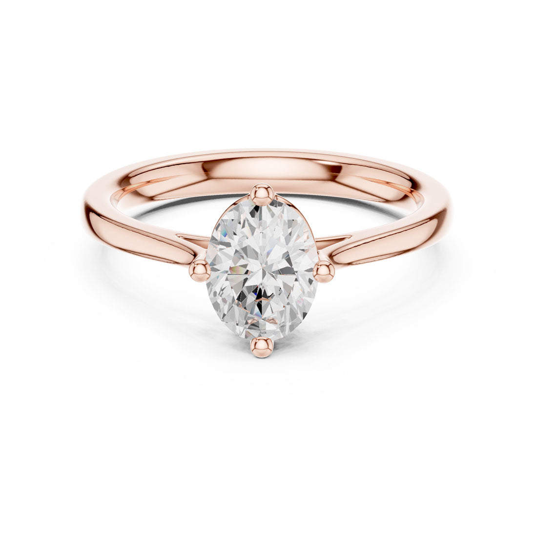 1.10 Ct. Oval Diamond Solitaire with Sculpted Four-Prong Setting (DDLR-569) 5