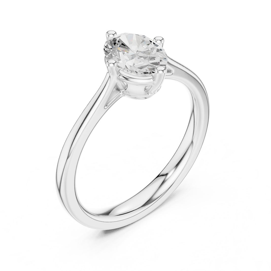 1.10 Ct. Oval Diamond Solitaire with Sculpted Four-Prong Setting (DDLR-569) 8