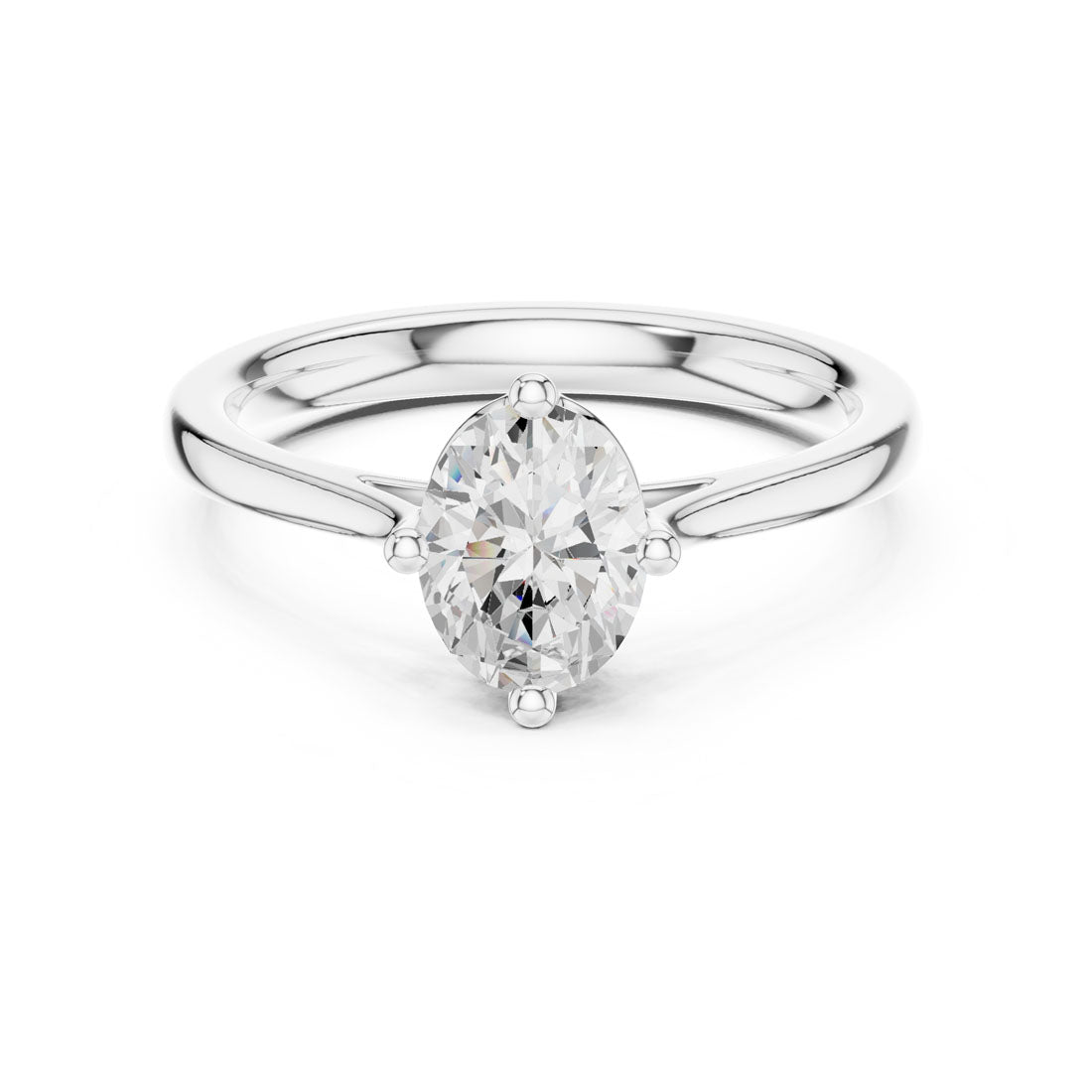 1.10 Ct. Oval Diamond Solitaire with Sculpted Four-Prong Setting (DDLR-569) 7