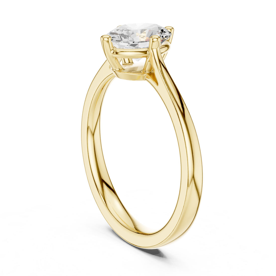 1.10 Ct. Oval Diamond Solitaire with Sculpted Four-Prong Setting (DDLR-569) 3