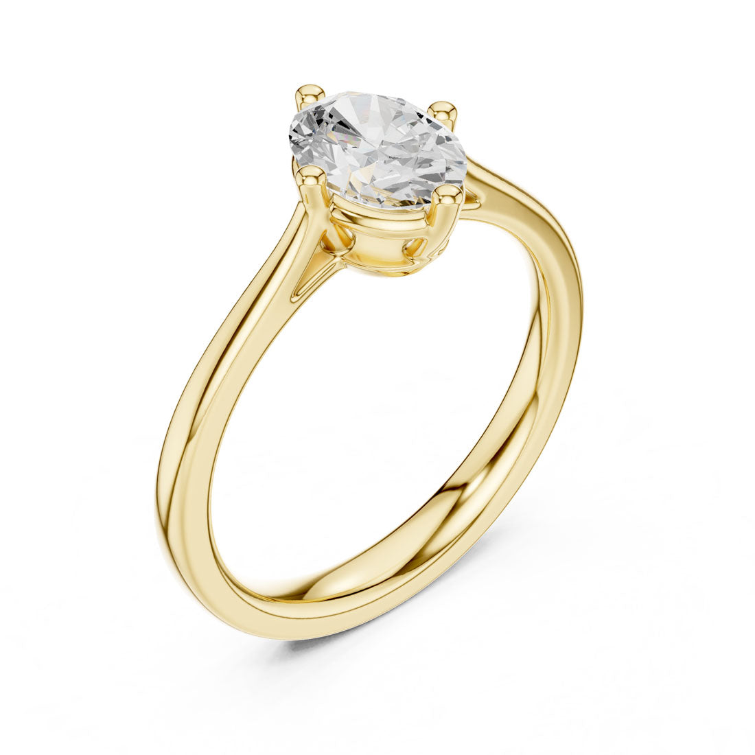 1.10 Ct. Oval Diamond Solitaire with Sculpted Four-Prong Setting (DDLR-569)