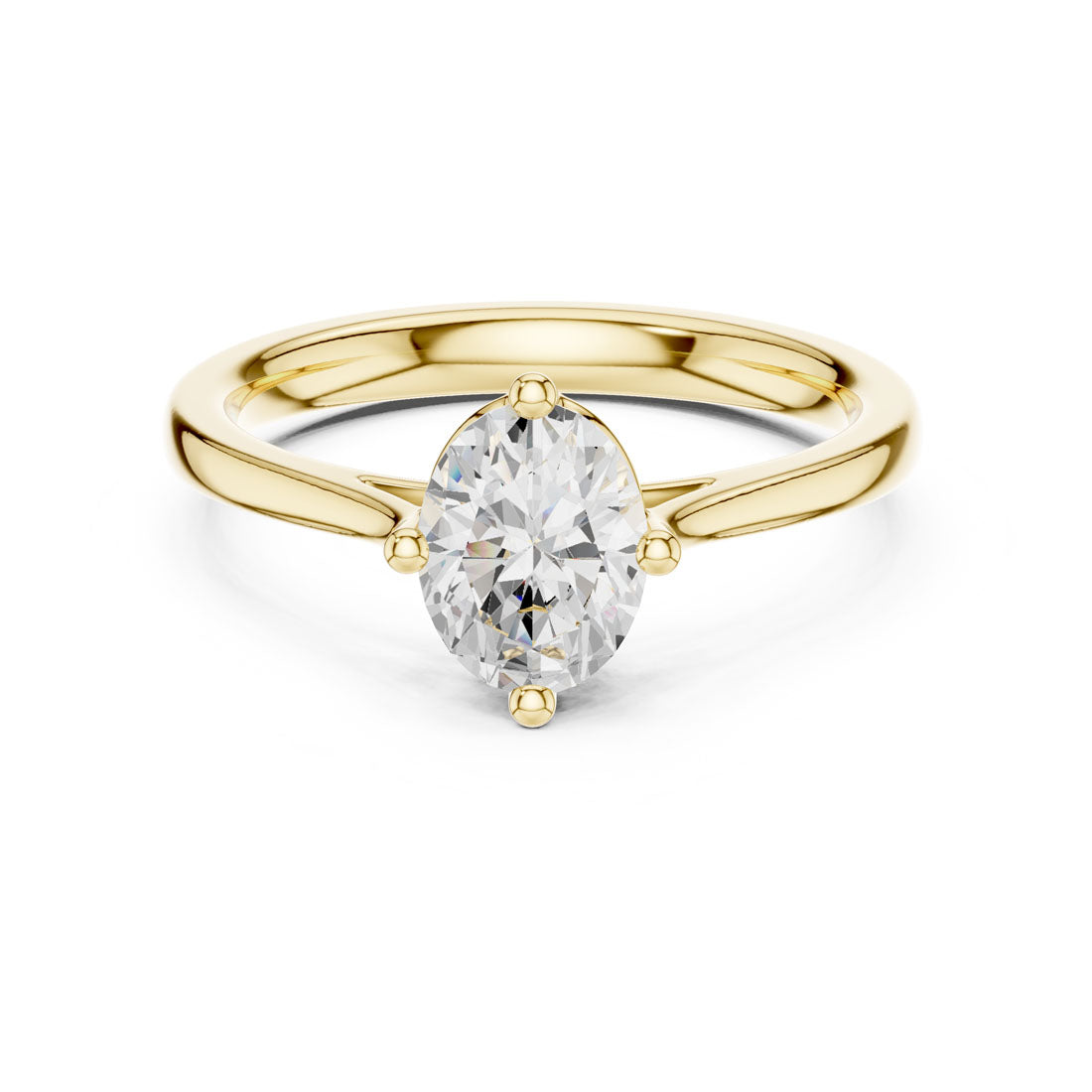 1.10 Ct. Oval Diamond Solitaire with Sculpted Four-Prong Setting (DDLR-569)