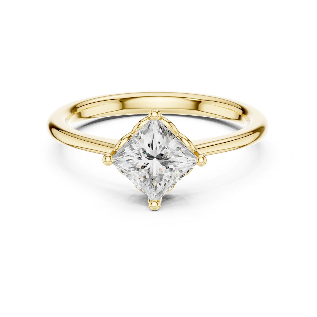 .78-1.00 Ct. Princess Cut Diamond Solitaire with Four-Prong Setting (DDLR-570-571)