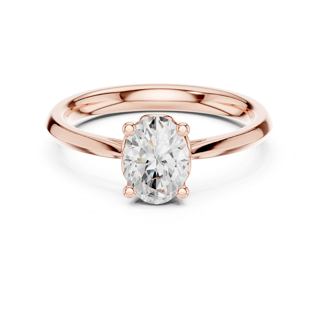 1.00 Ct. Oval Diamond Solitaire with Four-Prong Setting and Knife-Edge Band (DDLR-572) 5