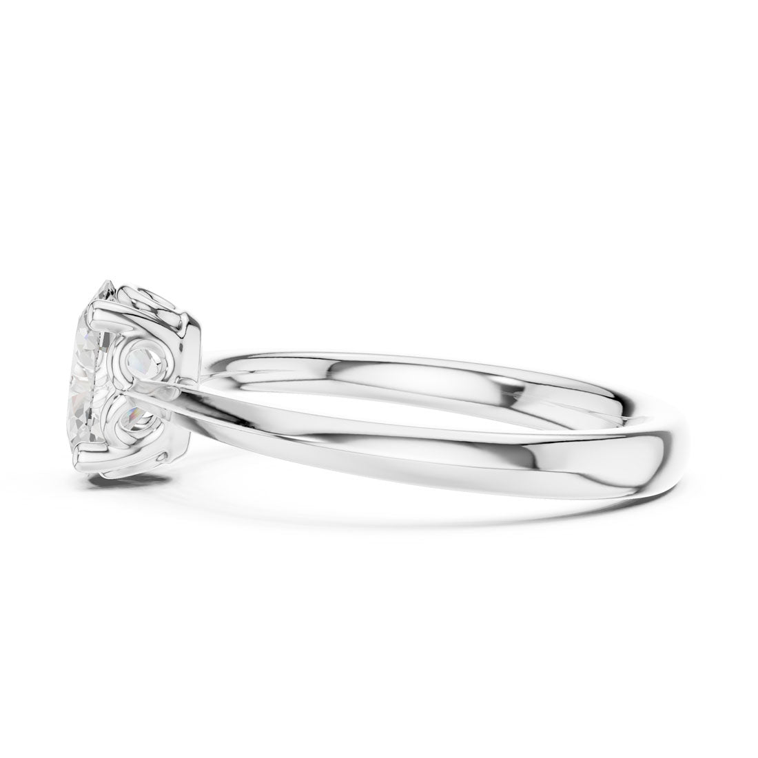 1.00 Ct. Oval Diamond Solitaire with Four-Prong Setting and Knife-Edge Band (DDLR-572) 12