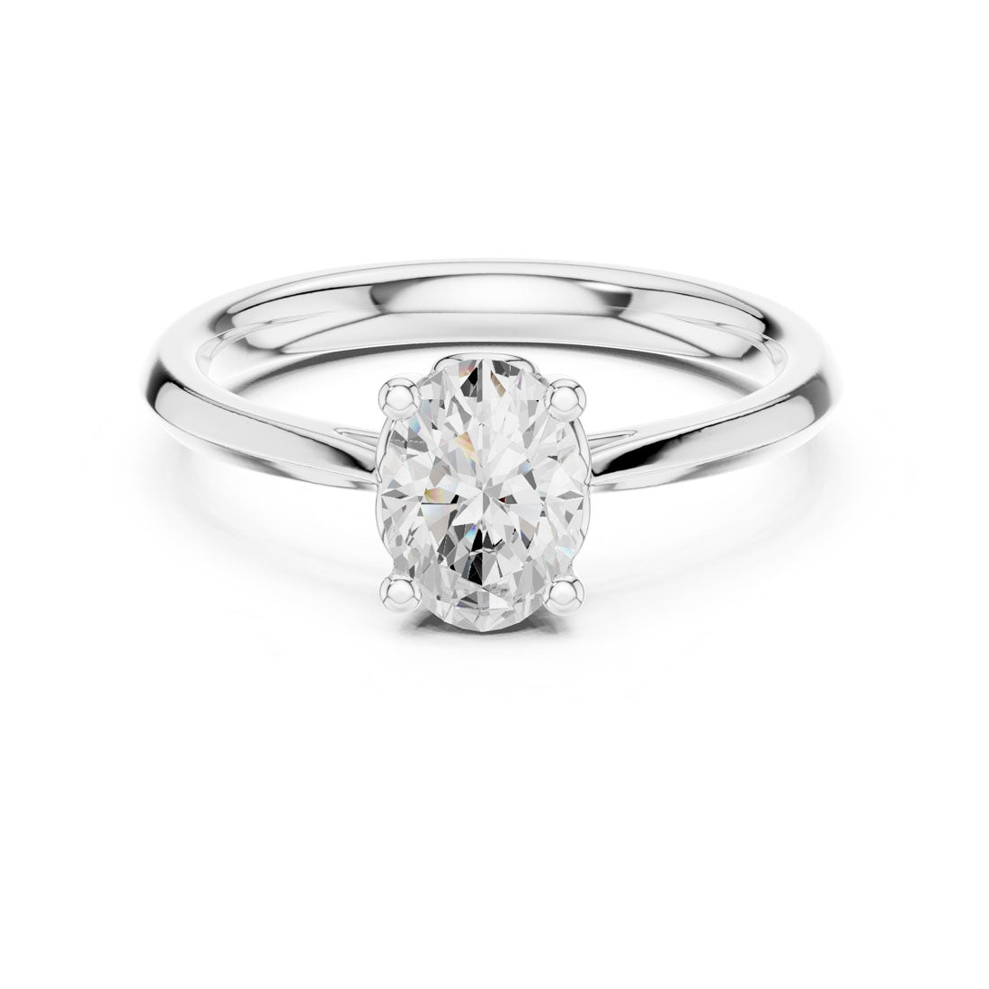 1.00 Ct. Oval Diamond Solitaire with Four-Prong Setting and Knife-Edge Band (DDLR-572) 7