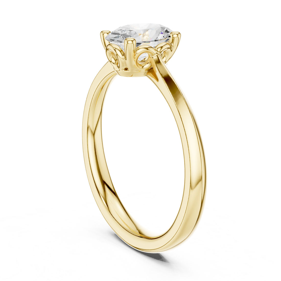 1.00 Ct. Oval Diamond Solitaire with Four-Prong Setting and Knife-Edge Band (DDLR-572) 3