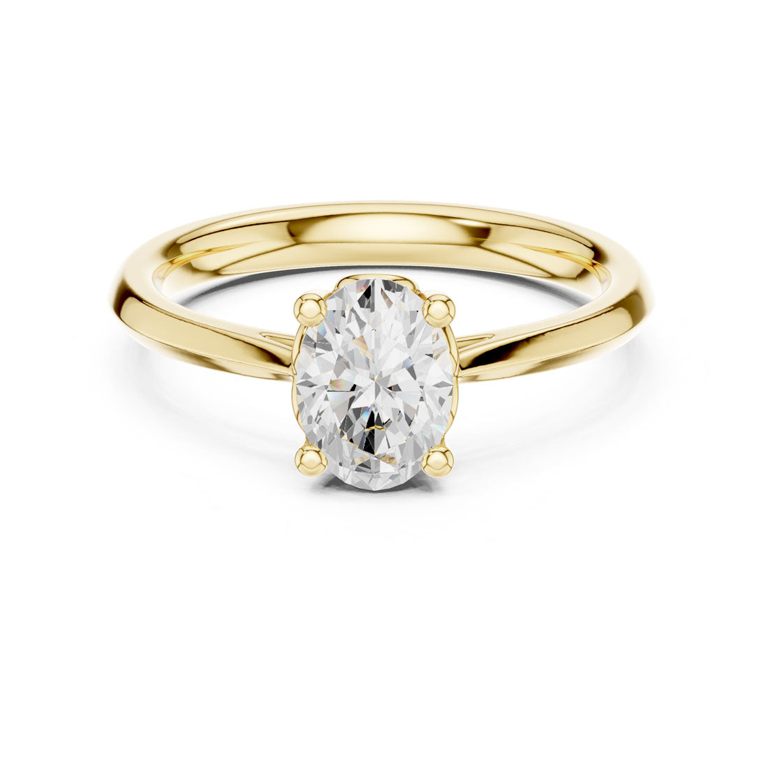 1.00 Ct. Oval Diamond Solitaire with Four-Prong Setting and Knife-Edge Band (DDLR-572)