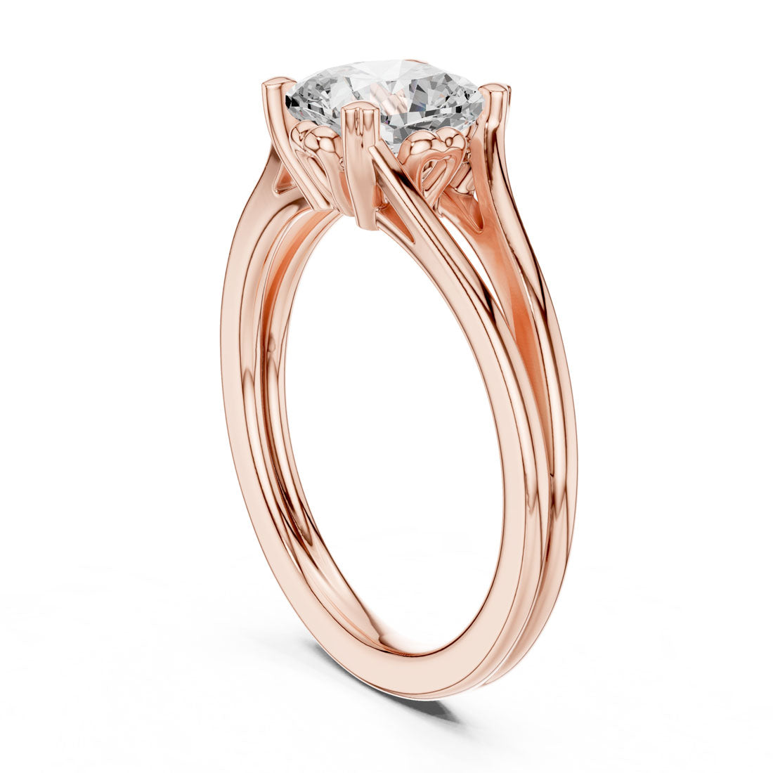 1.24 Ct. Cushion Cut Diamond Solitaire with Split Shoulders and Hidden Heart Motif (DDLR-574) 9