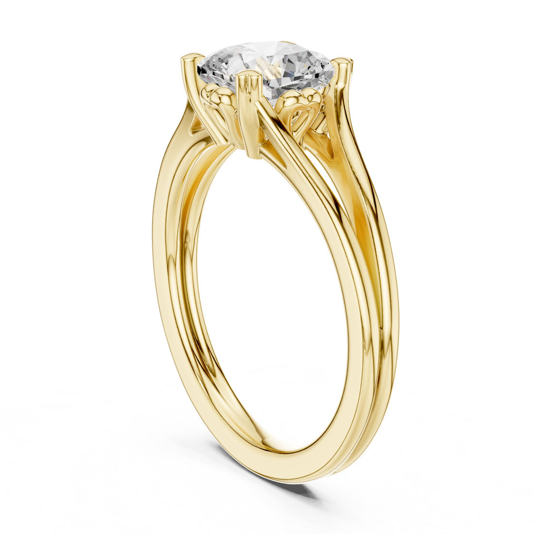 1.24 Ct. Cushion Cut Diamond Solitaire with Split Shoulders and Hidden Heart Motif (DDLR-574) 3