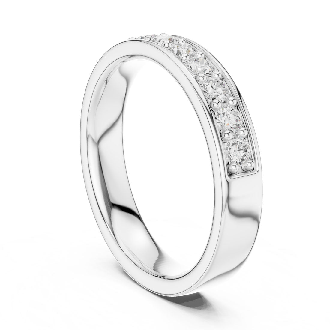 .50 Ct. Round Diamond Half Eternity Band with Pavé Setting (DDLR-577) 10