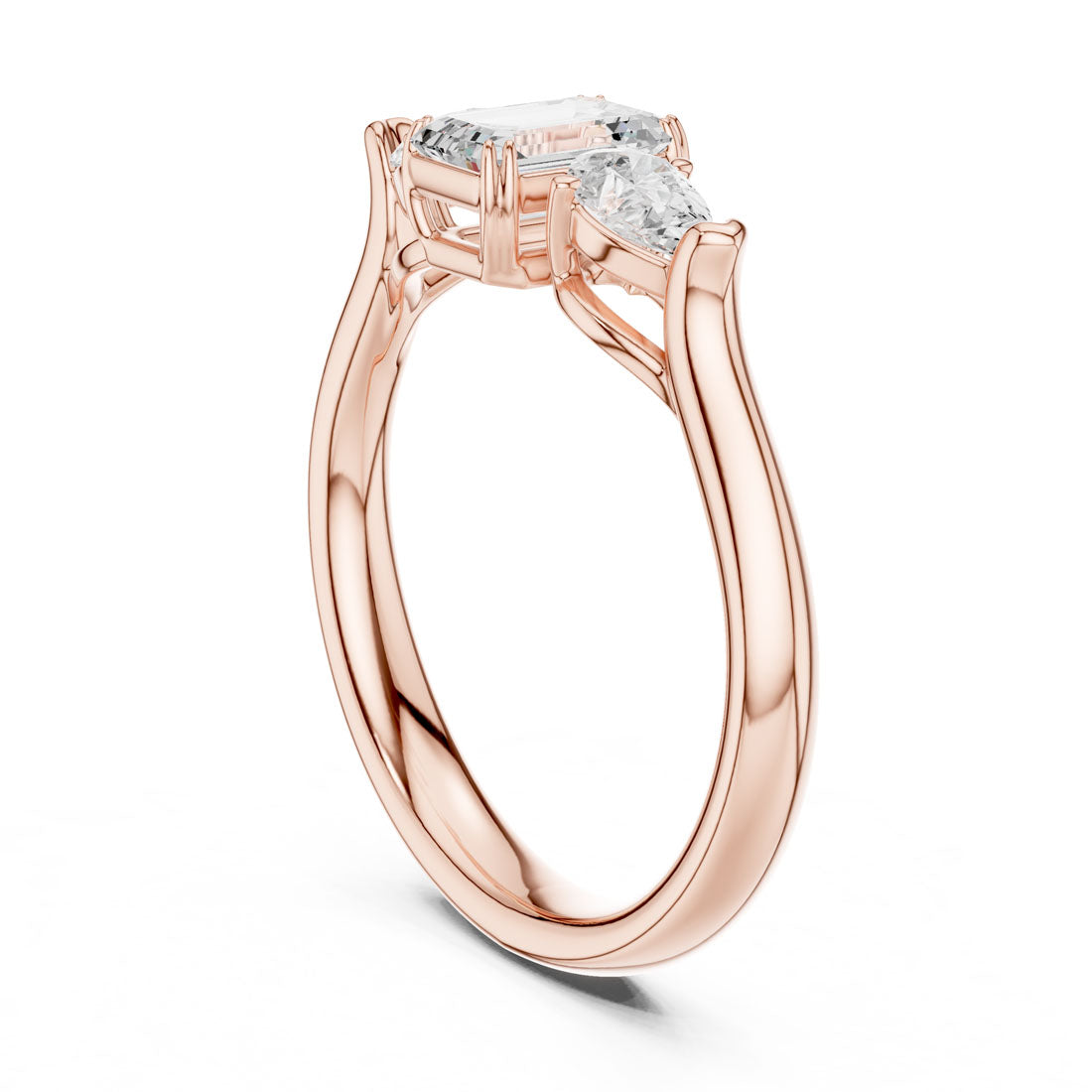 .89 Ct. Emerald Cut Diamond Ring with Pear Side Stones (DDLR-579) 8