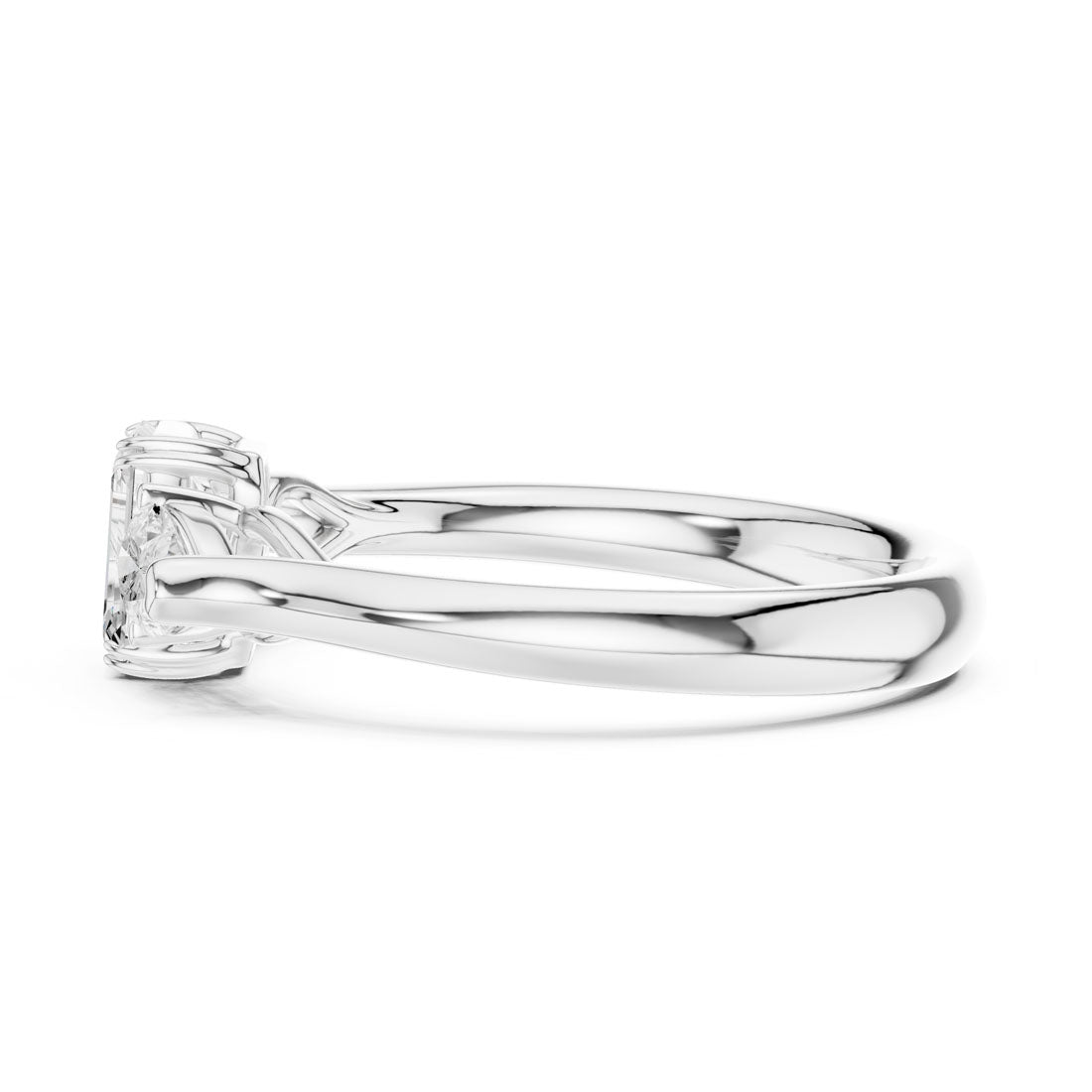 .89 Ct. Emerald Cut Diamond Ring with Pear Side Stones (DDLR-579) 11