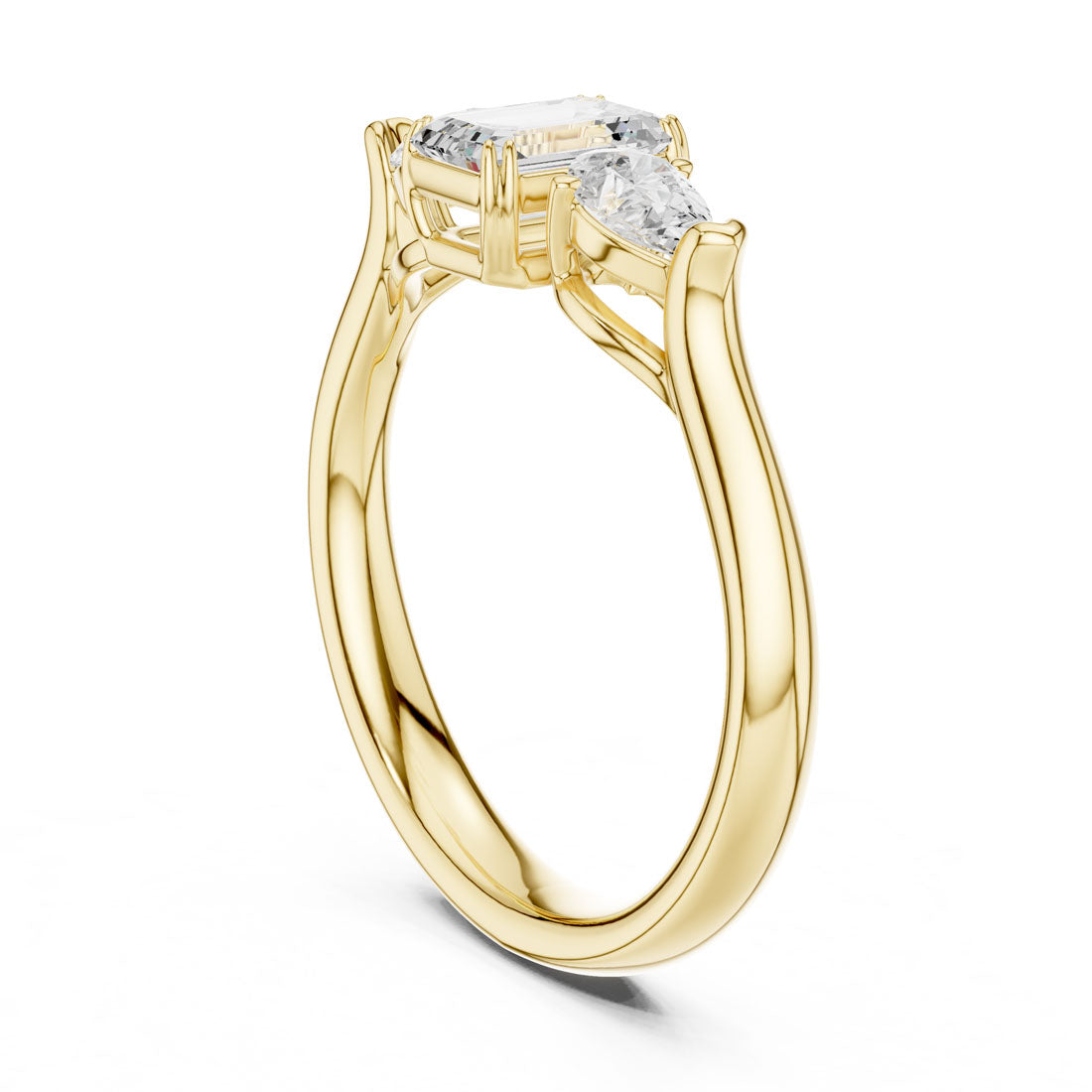 .89 Ct. Emerald Cut Diamond Ring with Pear Side Stones (DDLR-579) 3