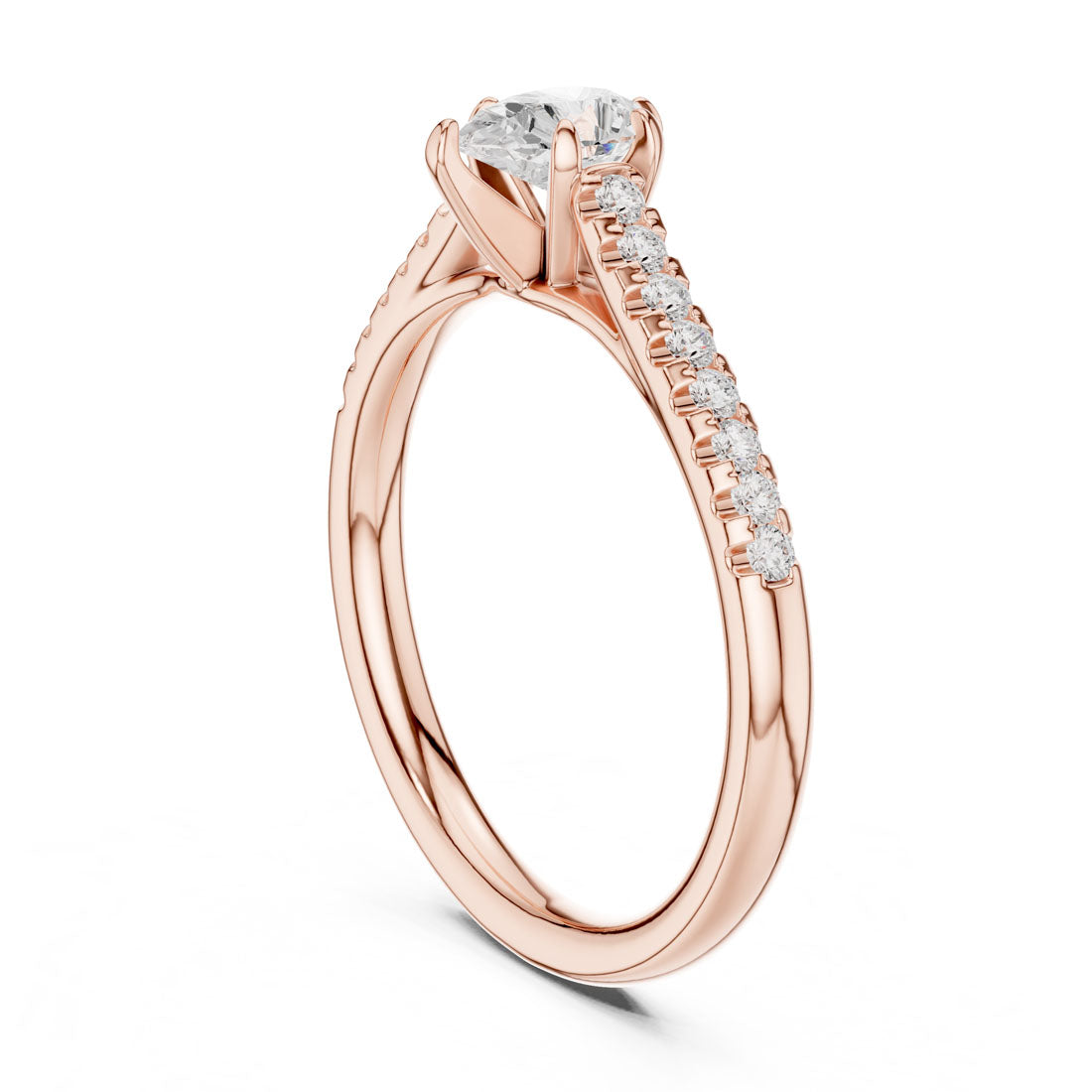 .46 Ct. Pear Shape Diamond Solitaire with Pavé Band (DDLR-586) 8