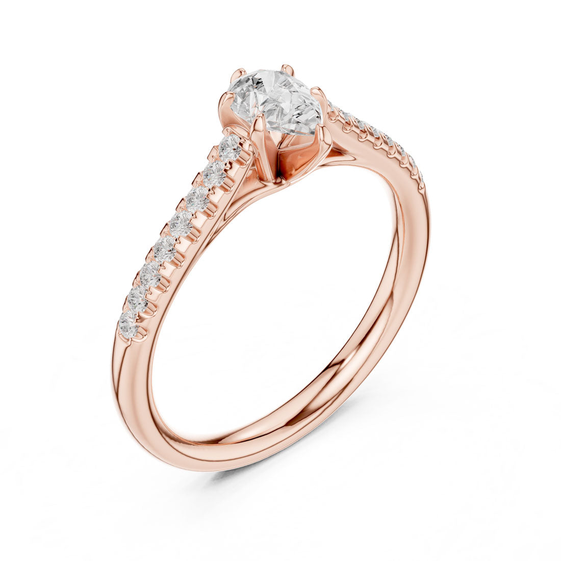 .46 Ct. Pear Shape Diamond Solitaire with Pavé Band (DDLR-586) 9