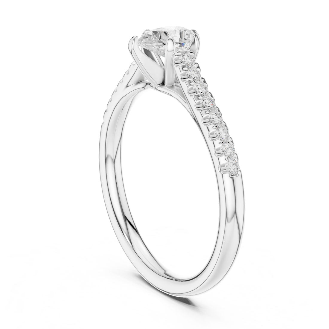 .46 Ct. Pear Shape Diamond Solitaire with Pavé Band (DDLR-586) 6