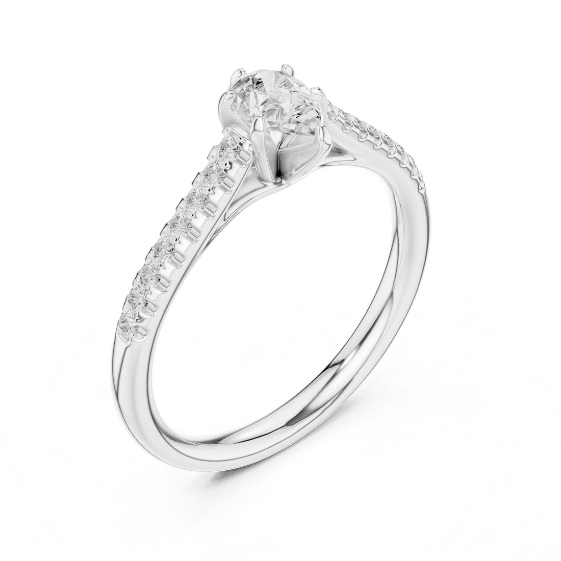 .46 Ct. Pear Shape Diamond Solitaire with Pavé Band (DDLR-586) 10