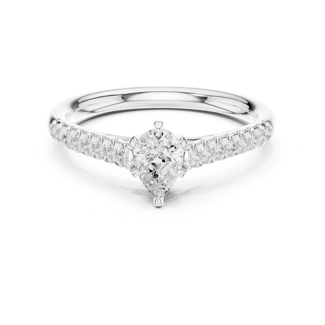 .46 Ct. Pear Shape Diamond Solitaire with Pavé Band (DDLR-586) 7