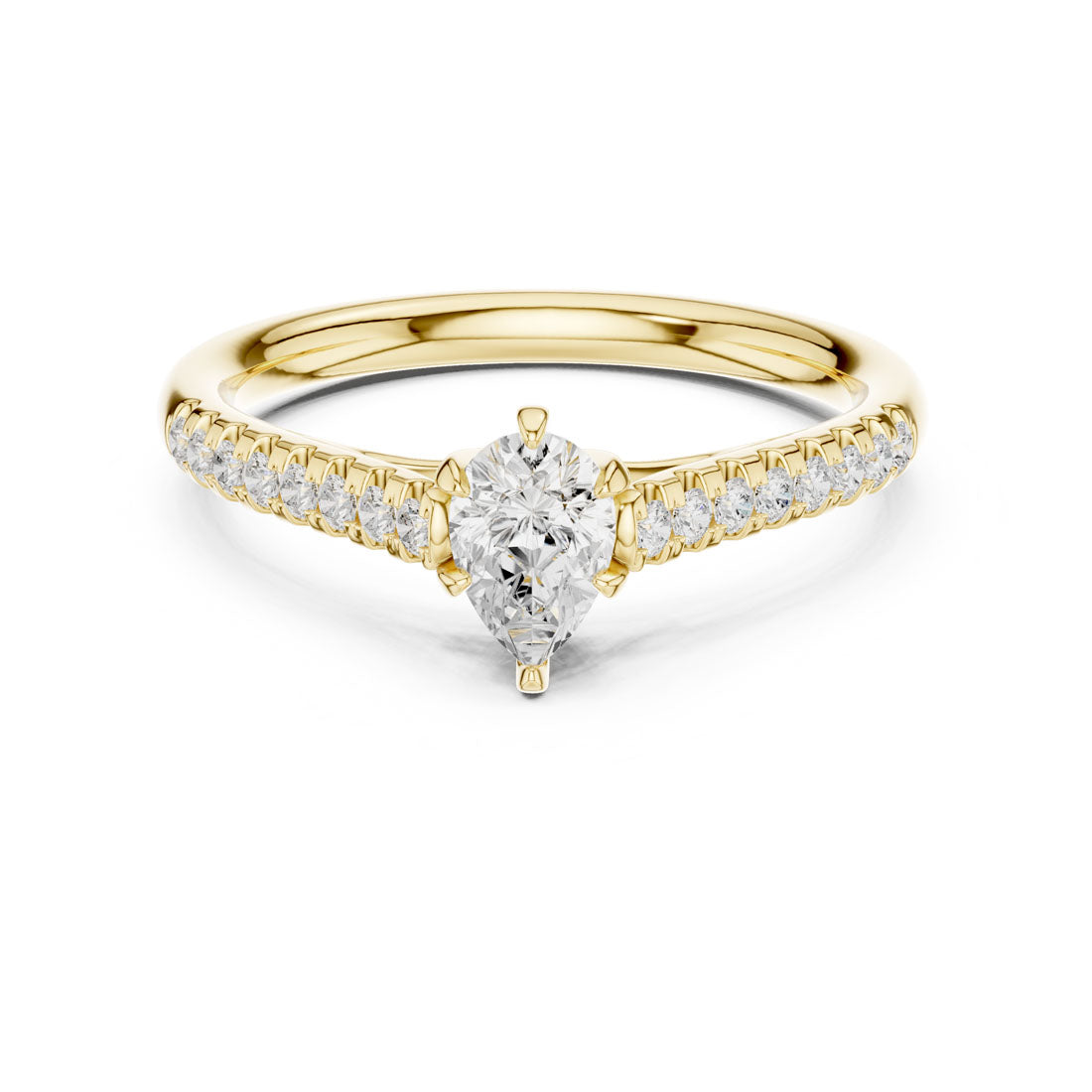 .46 Ct. Pear Shape Diamond Solitaire with Pavé Band (DDLR-586) 5